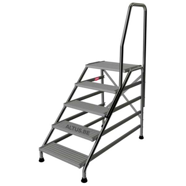 Tubesca werktrap Modul 5 treden met 1 leuning