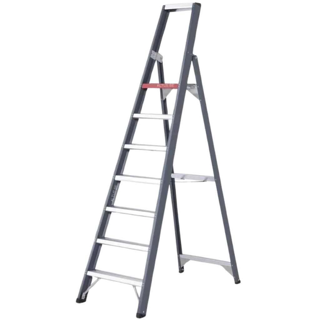 Altrex Falco enkele trapladder met 7 treden in aluminium voor professioneel gebruik en veilig werken op hoogte.