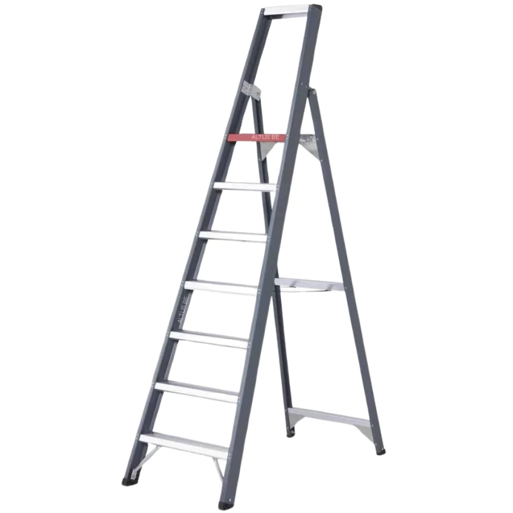Altrex Falco enkele trapladder met 7 treden in aluminium voor professioneel gebruik en veilig werken op hoogte.