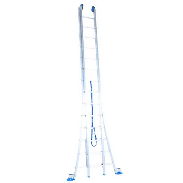 Solide 2-delige reformladder 2x14 sporten gebogen voet - 6.50m