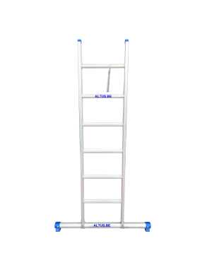 Solide 1-delige ladder 6 sporten met rechte voet en stabiliteitsbalk 1.75m