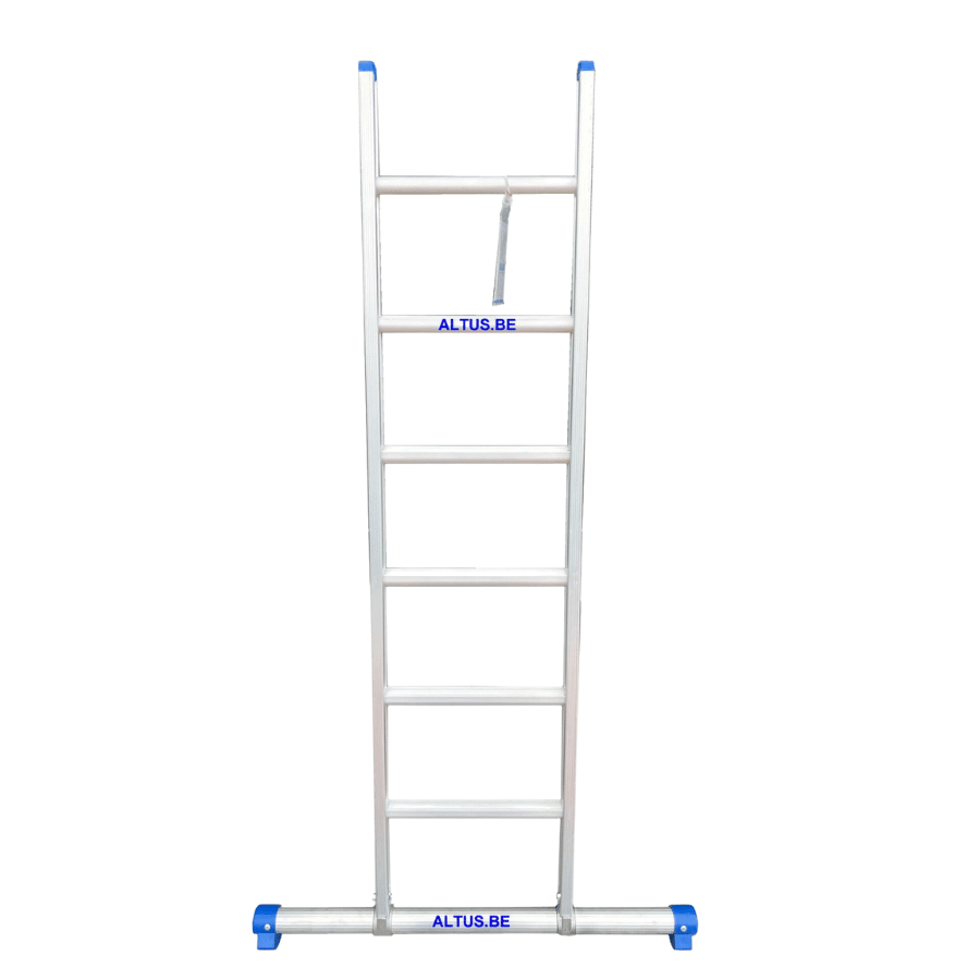 Solide 1-delige ladder 6 sporten met rechte voet en stabiliteitsbalk 1.75m