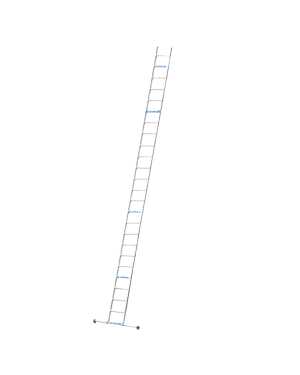 Solide 1-delige ladder 24 sporten met rechte voet en stabiliteitsbalk - 6.25m