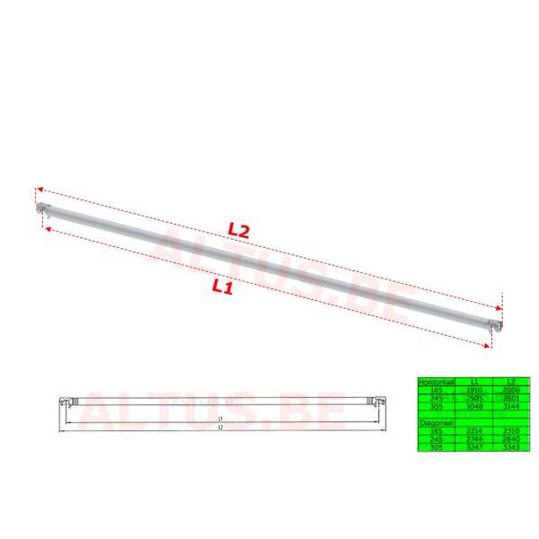 Altrex Horizontaalschoor 185 RS4 & RS5