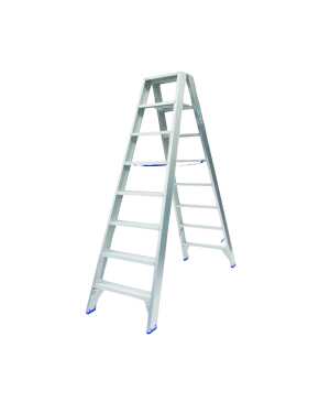 Solide 2x8 dubbele trapladder zonder beugel - 2.00m
