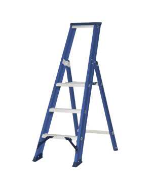 DAS enkele trapladder Hercules Blue 3 treden - 0.75m stahoogte