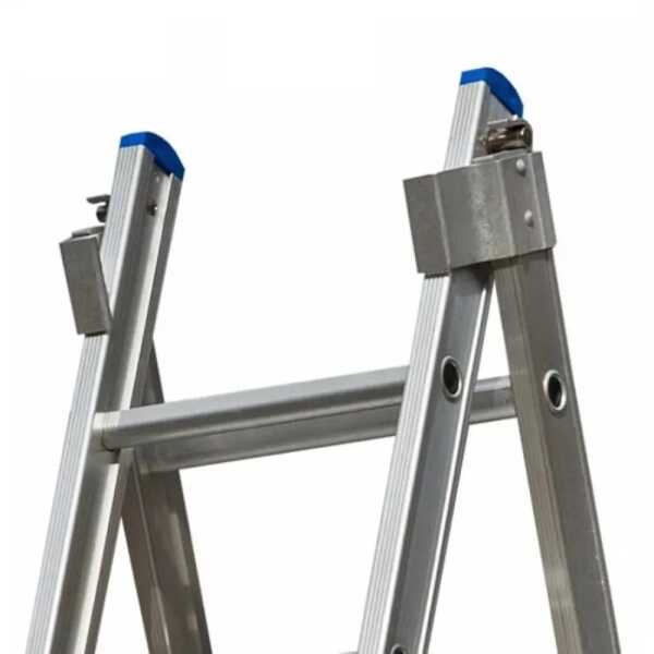 Solide reformladder 2-delig 2x6 sporten met gebogen voet - 2.75m