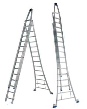 Solide 3-delige ruitenwasserladder 3x14 sporten - 9.15m