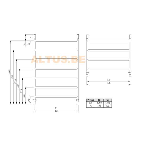 2ᵉKans Altrex Opbouwframe 135-28-7 sport RS4