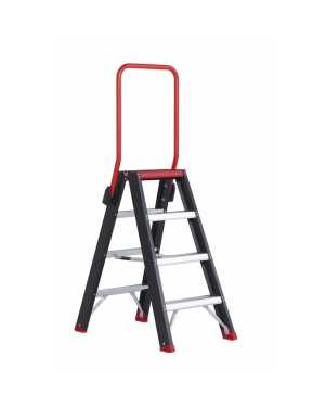 Altrex dubbele trapladder Taurus 2x4 treden met steunbeugel