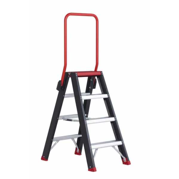 Altrex dubbele trapladder Taurus 2x4 treden met steunbeugel