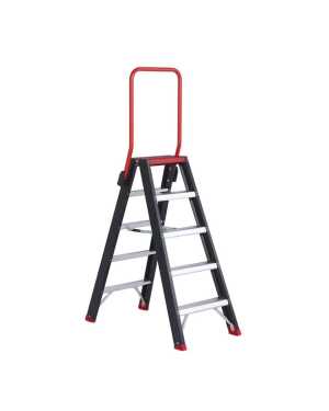 Altrex dubbele trapladder Taurus 2x5 treden met steunbeugel