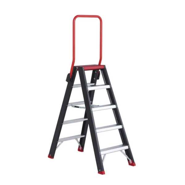 Altrex dubbele trapladder Taurus 2x5 treden met steunbeugel