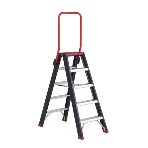 Altrex dubbele trapladder Taurus 2x5 treden met steunbeugel
