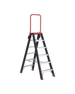 Altrex dubbele trapladder Taurus 2x6 treden met steunbeugel