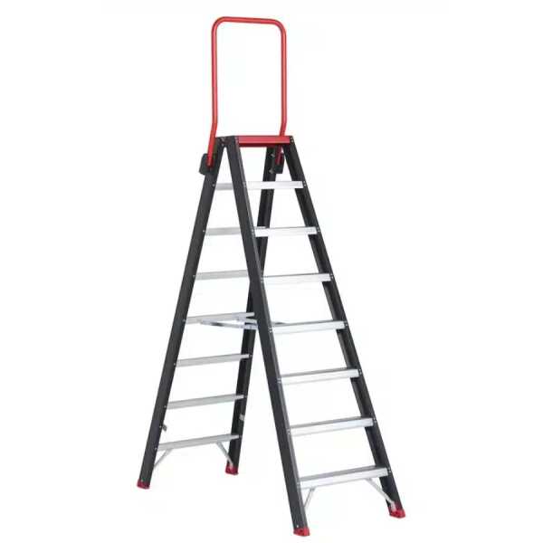 Altrex dubbele trapladder Taurus 2x8 treden met steunbeugel – hoogtste trede op 1.90m