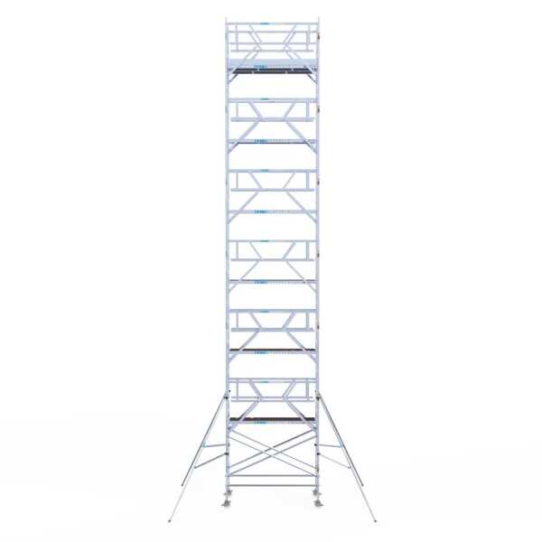 Professionele alu rolsteiger 1.35x2.50x14.20m werkhoogte dubbele voorloopleuning carbon