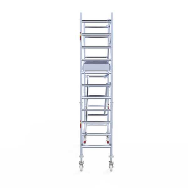 Aluminium rolsteiger 0.75x2.50x4.20m werkhoogte hout
