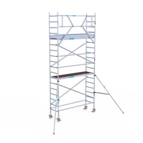 Aluminium rolsteiger 0.75x2.50x6.20m werkhoogte hout