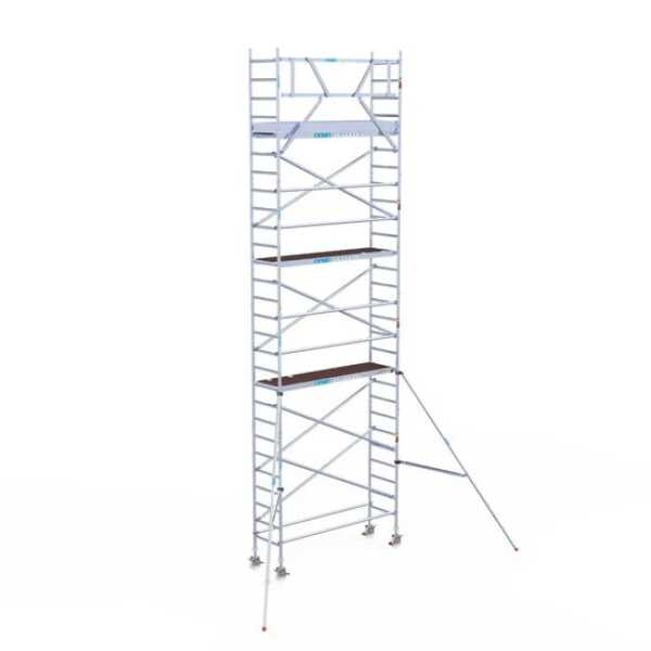 Aluminium rolsteiger 0.75x2.50x9.20m werkhoogte met lichtgewicht carbon platformen