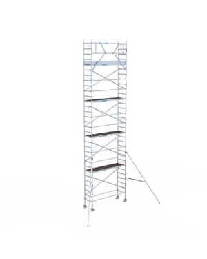 Professionele alu rolsteiger 0.75x2.50x10.20m werkhoogte met lichtgewicht carbon platformen