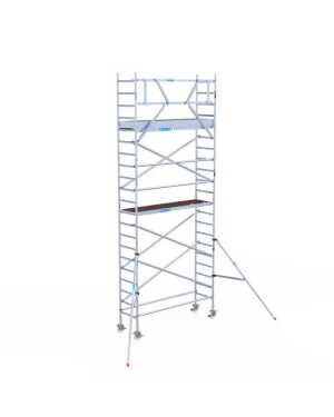 Aluminium rolsteiger 0.75x2.50x7.20m werkhoogte houten platform