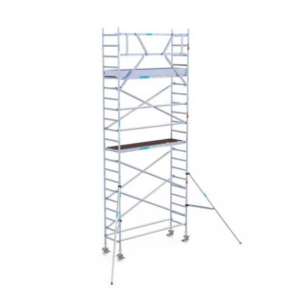 Aluminium rolsteiger 0.75x2.50x7.20m werkhoogte met lichtgewicht platformen