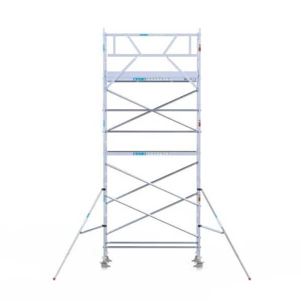 Aluminium rolsteiger 0.75x2.50x7.20m werkhoogte met lichtgewicht platformen