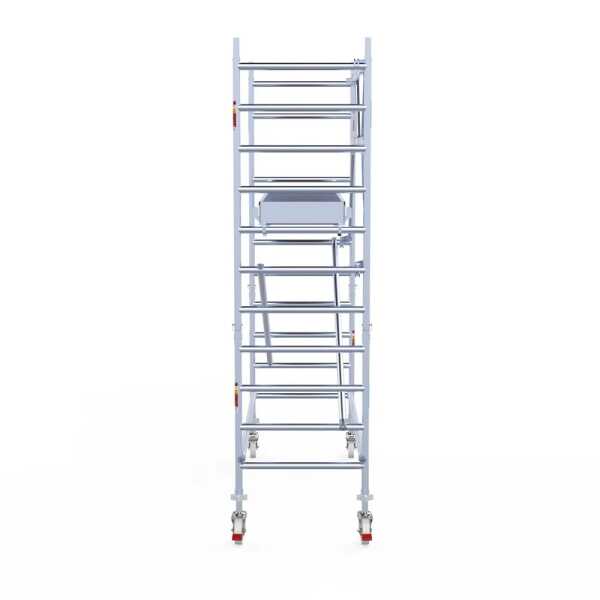Professionele aluminium gevelvrije rolsteiger 0.90x2.50x4.2m werkhoogte enkele voorloopleuning