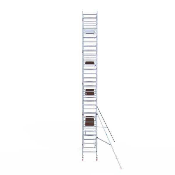 Professionele aluminium gevelvrij rolsteiger 0.90x3.05x10.2m werkhoogte enkele voorloopleuning