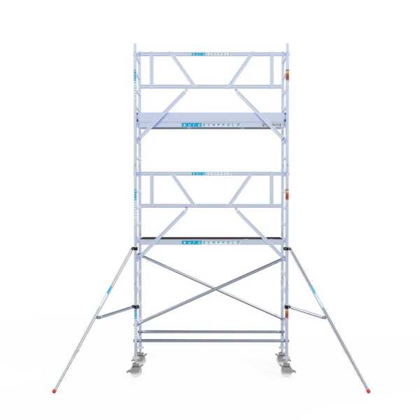Professionele aluminium gevelvrije rolsteiger 0.90x2.50x6.2m werkhoogte enkele voorloopleuning