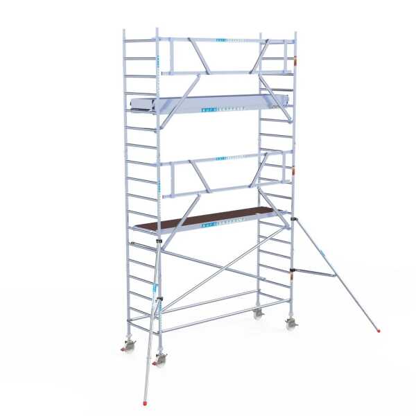 Professionele aluminium gevelvrije rolsteiger 0.90x3.05x6.2m werkhoogte enkele voorloopleuning