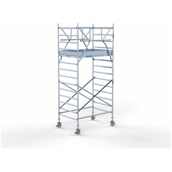 Pro alu rolsteiger 135x190x5,20m werkhoogte carbondeck incl. dubbele voorloopleuning