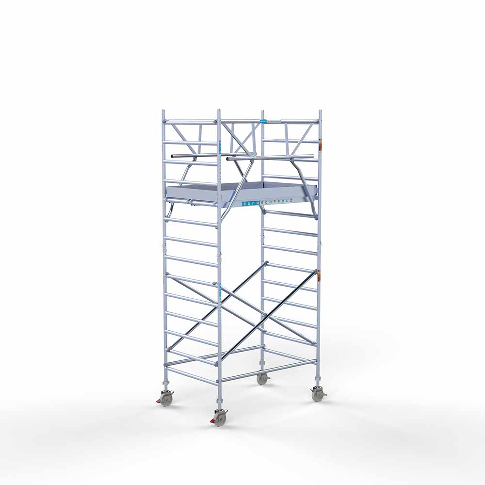 Pro alu rolsteiger 135x190x5,20m werkhoogte carbondeck incl. dubbele voorloopleuning