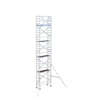 Aluminium rolsteiger 0.75x1.90x10.20m werkhoogte hout