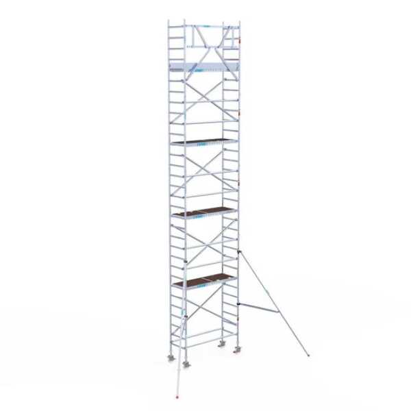 Aluminium rolsteiger 0.75x1.90x10.20m werkhoogte hout