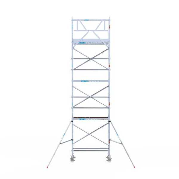 Aluminium rolsteiger 0.75x1.90x8.20m werkhoogte met houten platformen