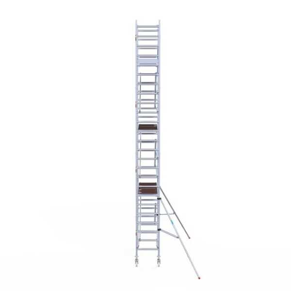 Aluminium rolsteiger 0.75x1.90x8.20m werkhoogte met houten platformen