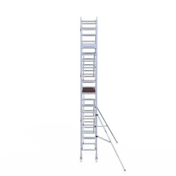 Professionele aluminium rolsteiger 0.75x1.90x7.20m werkhoogte met houten platformen