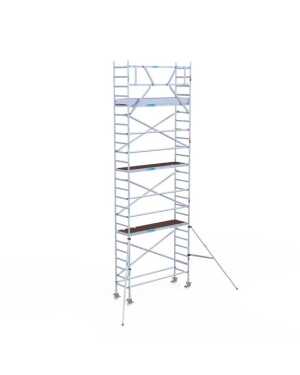 Aluminium rolsteiger 0.75x2.50x8.20m werkhoogte houten platform