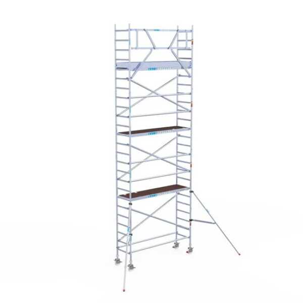 Aluminium rolsteiger 0.75x2.50x8.20m werkhoogte met lichtgewicht carbon platformen