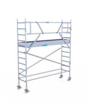 Aluminium rolsteiger 0.75x3.05x4.20m werkhoogte met houten platformen