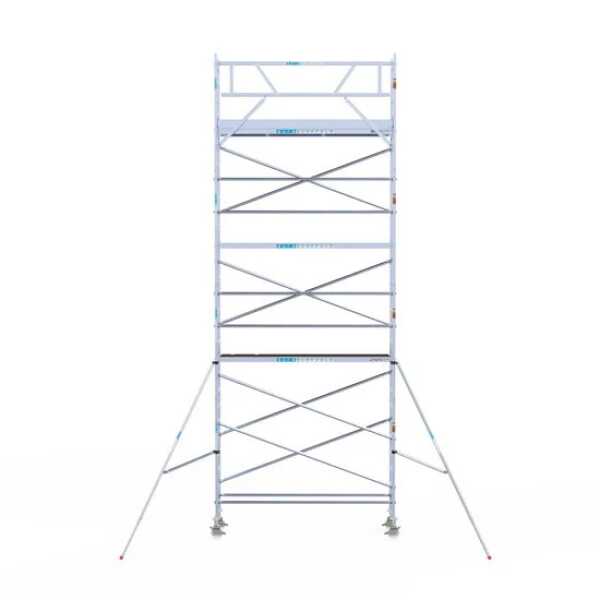 Aluminium rolsteiger 0.75x3.05x9.20m werkhoogte met hout platformen
