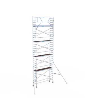 Professionele aluminium rolsteiger 0.75x3.05x10.20m werkhoogte houten platformen