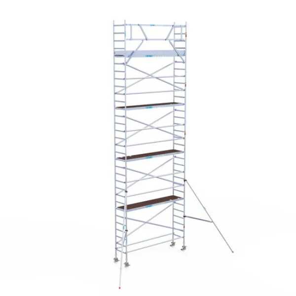 Professionele aluminium rolsteiger 0.75x3.05x10.20m werkhoogte met lichtgewicht carbon platformen