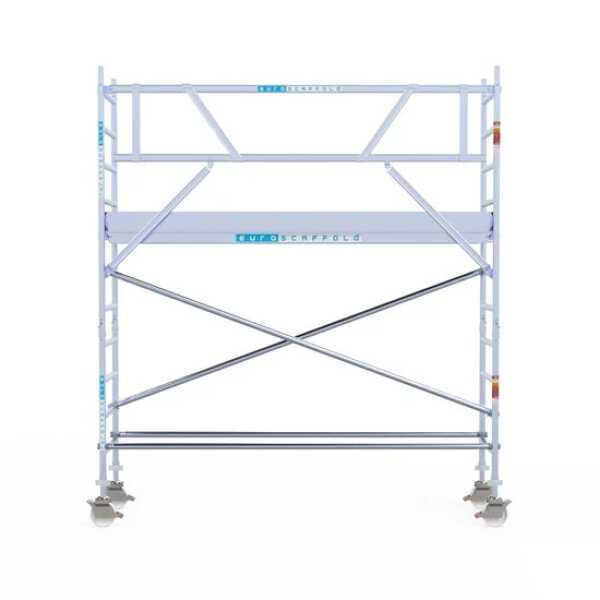Aluminium rolsteiger 0.75x3.05x4.20m werkhoogte met houten platformen