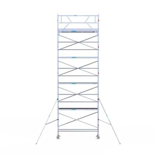 Professionele aluminium rolsteiger 0.75x3.05x10.20m werkhoogte met lichtgewicht carbon platformen