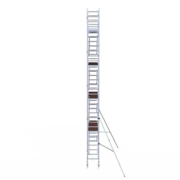 Professionele aluminium rolsteiger 0.75x3.05x10.20m werkhoogte met lichtgewicht carbon platformen