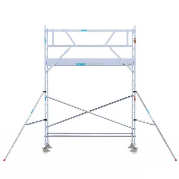 Aluminium rolsteiger 0.75x3.05x5.20m werkhoogte met houten platformen