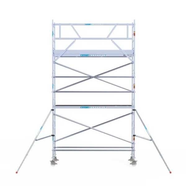 Aluminium rolsteiger 0.75x3.05x6.20m werkhoogte met houten platformen